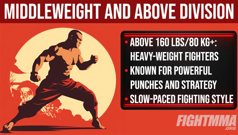 Middleweight and heavyweight Muay Thai division infographic