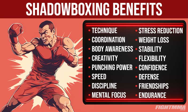 Shadow boxing benefits infographic